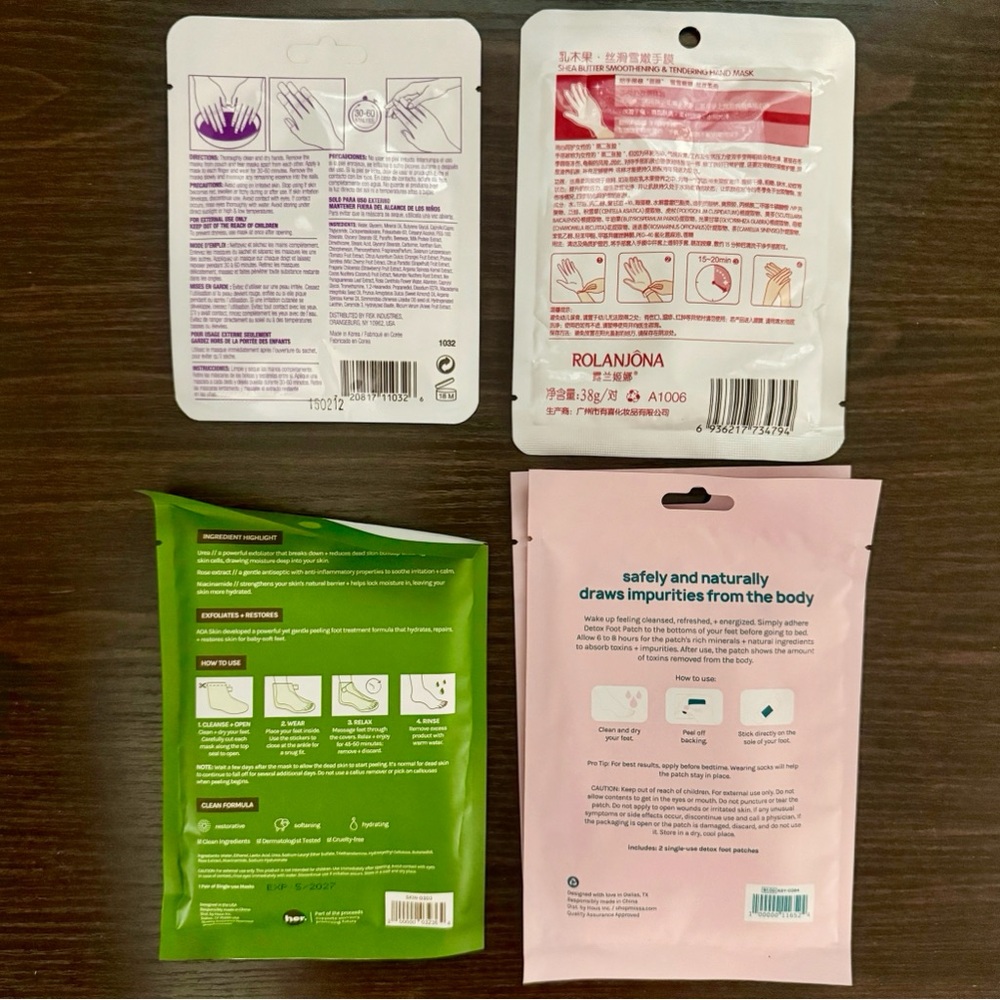Spa Hands & Feet Mask Bundle: Barielle Nail Mask + Hand Mask + AOA Foot Peel - Picture 2 of 2